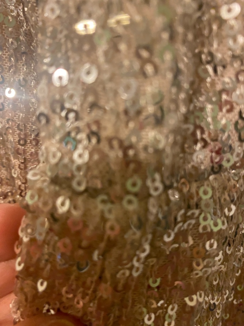 Sequin Faux Wrap Romper in Champagne - Picture 6 of 7